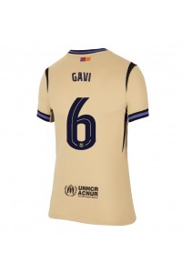 Barcelona Paez Gavi #6 Fotballdrakt Borte Klær Dame 2025-26 Korte ermer